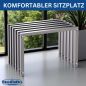 Preview: DanDiBo Sitzhocker Edelstahl Modern Wetterfest Metall Massiv 96643 Sitzbank 60 cm Outdoor Garten Hocker Lamellenbank Lamellenhocker