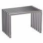 Preview: DanDiBo Sitzhocker Edelstahl Modern Wetterfest Metall Massiv 96643 Sitzbank 60 cm Outdoor Garten Hocker Lamellenbank Lamellenhocker