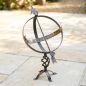 Preview: DanDiBo Sonnenuhr Garten Groß Gartenuhr Wetterfest Patina Outdoor Metall Schmiedeeisen Deko Wetterfest 70 cm Uhr Deko