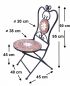Preview: DanDiBo garden chair metal mosaic Merano chair 12002 H-95 cm metal chair Mediterranean weatherproof bistro chair garden furniture folding chair with natural stone