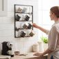 Preview: DanDiBo Wall Mug Holder Mug Rack Cup Stand 14 Hooks Black Metal 93850 Mug Shelf Organizer Storage Coffee Cup Rack