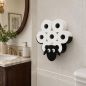 Preview: DanDiBo Toilet Paper Holder Black Metal Sheep Toilet Roll Holder Freestanding or Wall-Mounted Spare Roll Holder Paper Holder Roll Storage Toilet Paper Storage