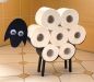 Preview: DanDiBo Toilettenpapierhalter Schwarz Metall Schaf mit Wackelaugen WC Rollenhalter Freistehend WC Papierhalter Toilettenrollenhalter