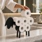 Preview: DanDiBo Toilettenpapierhalter Stehend Schwarz Metall 93848 Schaf Klopapierhalter WC Rollenhalter Freistehend Klorollenhalter Toilettenpapier Aufbewahrung