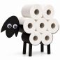 Preview: DanDiBo Toilettenpapierhalter Stehend Schwarz Metall 96194 Schaf 4.0 Klopapierhalter WC Rollenhalter Freistehend Klorollenhalter Toilettenpapier Aufbewahrung