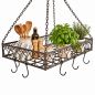 Preview: DanDiBo Topfhänger Deckenregal Hängekorb Braun Cocina 65 cm Hängeregal Wurstkrone Korb Küche Regal Küchenkrone
