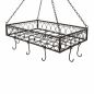 Preview: DanDiBo Topfhänger Deckenregal Hängekorb Braun Cocina 65 cm Hängeregal Wurstkrone Korb Küche Regal Küchenkrone