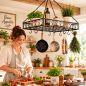 Preview: DanDiBo Topfhänger Deckenregal Hängekorb Braun Cocina 65 cm Hängeregal Wurstkrone Korb Küche Regal Küchenkrone