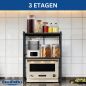Preview: DanDiBo Verstellbares Küchenregal für Arbeitsplatte Schwarz Stehend 3 Stufig 40-64 cm Regal Küche 96614 Standregal