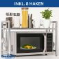 Preview: DanDiBo Verstellbares Mikrowellenregal Edelstahl 2 Stufig 40-64 cm Mikrowellen Regal 96685 Stehend Mikrowellenständer Küchenregal