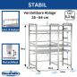 Preview: DanDiBo Adjustable Stainless Steel Microwave Rack 3 Tier 40–64 cm Microwave Shelf 96686 Freestanding Microwave Stand Kitchen Shelf