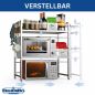 Preview: DanDiBo Adjustable Stainless Steel Microwave Rack 3 Tier 40–64 cm Microwave Shelf 96686 Freestanding Microwave Stand Kitchen Shelf
