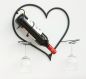 Preview: Wall picture wine rack heart bottle rack made of metal 38 cm bottle holder