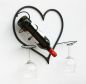 Preview: Wall picture wine rack heart bottle rack made of metal 38 cm bottle holder