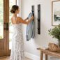 Preview: DanDiBo Wandgarderobe Schwarz Metall 2er Set Modern 96779 Garderobe Wand mit Haken Garderobenleiste Hakenleiste Garderobenhaken