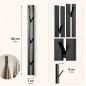Preview: DanDiBo Wandgarderobe Schwarz Metall 2er Set Modern 96779 Garderobe Wand mit Haken Garderobenleiste Hakenleiste Garderobenhaken