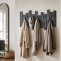 Preview: DanDiBo Modern Black Metal Wall Coat Rack 96713 Wall-Mounted Coat Rack with Hooks Hook Rail Coat Hooks