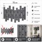 Preview: DanDiBo Modern Black Metal Wall Coat Rack 96713 Wall-Mounted Coat Rack with Hooks Hook Rail Coat Hooks