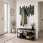 Preview: DanDiBo Modern Black Metal Wall Coat Rack 96713 Wall-Mounted Coat Rack with Hooks Hook Rail Coat Hooks