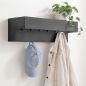 Preview: DanDiBo Wandgarderobe mit Ablage 60 cm Metall 96741 Garderobenleiste Hängegarderobe Garderobenhaken Kleiderhaken Garderobe Hängend Modern