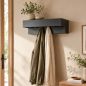 Preview: DanDiBo Wandgarderobe mit Ablage 60 cm Metall 96741 Garderobenleiste Hängegarderobe Garderobenhaken Kleiderhaken Garderobe Hängend Modern