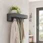 Preview: DanDiBo Wandgarderobe mit Ablage 60 cm Metall 96741 Garderobenleiste Hängegarderobe Garderobenhaken Kleiderhaken Garderobe Hängend Modern