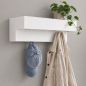 Preview: DanDiBo Wandgarderobe mit Ablage 60 cm Metall 96742 Weiß Garderobenleiste Hängegarderobe Garderobenhaken Kleiderhaken Garderobe Wand Hängend Modern