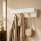 Preview: DanDiBo Wandgarderobe mit Ablage 60 cm Metall 96742 Weiß Garderobenleiste Hängegarderobe Garderobenhaken Kleiderhaken Garderobe Wand Hängend Modern