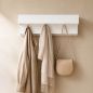 Preview: DanDiBo Wandgarderobe mit Ablage 60 cm Metall 96742 Weiß Garderobenleiste Hängegarderobe Garderobenhaken Kleiderhaken Garderobe Wand Hängend Modern