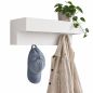 Preview: DanDiBo Wandgarderobe mit Ablage 60 cm Metall 96742 Weiß Garderobenleiste Hängegarderobe Garderobenhaken Kleiderhaken Garderobe Wand Hängend Modern