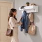 Preview: DanDiBo Wandgarderobe mit Ablage 60 cm Metall 96742 Weiß Garderobenleiste Hängegarderobe Garderobenhaken Kleiderhaken Garderobe Wand Hängend Modern