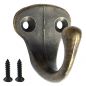 Preview: 1x wall hook coat hook vintage 40 mm antique brass hook coat hook brown