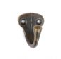 Preview: 10x Wandhaken Kleiderhaken Vintage 40 mm Antik Messing Haken Garderobenhaken Braun
