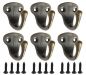 Preview: 6x Wandhaken Kleiderhaken Vintage 40 mm Antik Messing Haken Garderobenhaken Braun