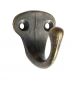 Preview: 6x Wandhaken Kleiderhaken Vintage 40 mm Antik Messing Haken Garderobenhaken Braun