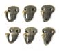 Preview: 6x Wandhaken Kleiderhaken Vintage 40 mm Antik Messing Haken Garderobenhaken Braun