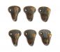 Preview: 6x Wandhaken Kleiderhaken Vintage 40 mm Antik Messing Haken Garderobenhaken Braun