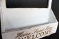 Preview: DanDiBo wall organiser vintage key board wood with shelf 93751 white 40 cm key board letter tray chalkboard key box shabby chic memo board
