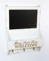Preview: DanDiBo wall organiser vintage key board wood with shelf 93751 white 40 cm key board letter tray chalkboard key box shabby chic memo board