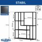 Preview: DanDiBo Wandregal Schwarz Metall 90x75x20 cm 96635 Regal Wand Hängeregal Wandmontage Modern