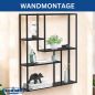 Preview: DanDiBo Wandregal Schwarz Metall 90x75x20 cm 96635 Regal Wand Hängeregal Wandmontage Modern
