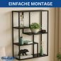 Preview: DanDiBo Wandregal Schwarz Metall 90x75x20 cm 96635 Regal Wand Hängeregal Wandmontage Modern