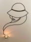Preview: DanDiBo wall tealight holder metal black 50 cm Lady wall candle holder 96325 tealight holder wall tealight sconce