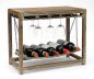 Preview: DanDiBo Weinregal Holz Braun mit Ablage 47 cm Flaschenregal mit Glashalter 9202-R Flaschenhalter Weinschrank Regal stehend