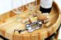 Preview: DanDiBo wine rack wooden wine barrel natural wood semicircular 83 cm 9001 bar bottle rack bottle rack XL barrel wooden barrel natural wine cabinet