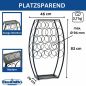 Preview: Metal Wine Rack Black Standing 83 cm 96640 Wine Stand for 18 Bottles Decorative Wine Bottle Holder in Barrel Design Bottle Rack with Shelf