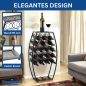 Preview: Metal Wine Rack Black Standing 83 cm 96640 Wine Stand for 18 Bottles Decorative Wine Bottle Holder in Barrel Design Bottle Rack with Shelf