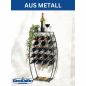 Preview: Metal Wine Rack Black Standing 83 cm 96640 Wine Stand for 18 Bottles Decorative Wine Bottle Holder in Barrel Design Bottle Rack with Shelf