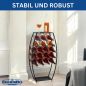 Preview: Metal Wine Rack Black Standing 83 cm 96640 Wine Stand for 18 Bottles Decorative Wine Bottle Holder in Barrel Design Bottle Rack with Shelf