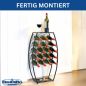 Preview: Metal Wine Rack Black Standing 83 cm 96640 Wine Stand for 18 Bottles Decorative Wine Bottle Holder in Barrel Design Bottle Rack with Shelf